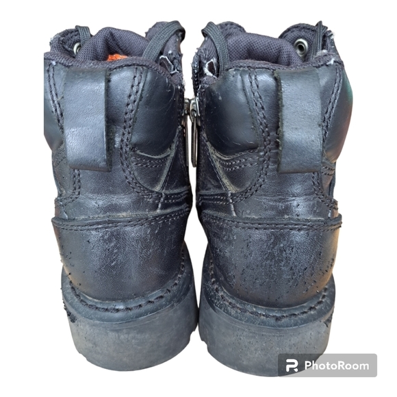 Harley-Davidson women's black leather boots Motorcycle booties Size 6 moto boots - Picture 7 of 16
